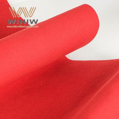 Красный материал кожи замши Фаукс микро- волокна для автомобильного интерьера
        